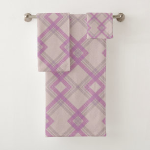 Crisscrossed Happy Purple & Crema, White Checks