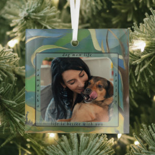 Cristal Adorno conmemorativo de foto de mascota de la vida