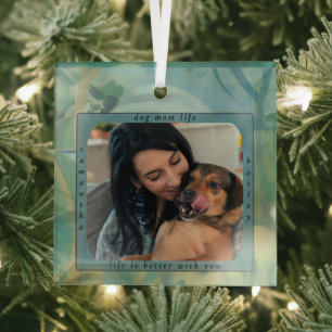 Cristal Adorno conmemorativo de foto de mascota de la vida