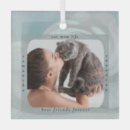 Cristal Adorno conmemorativo de foto de mascota de la vida