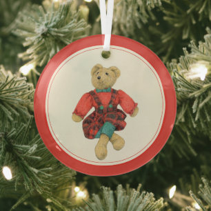 Cristal Adorno de círculo de vidrio del Sr. Oso