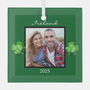 Cristal Adorno de foto de trébol de Irlanda