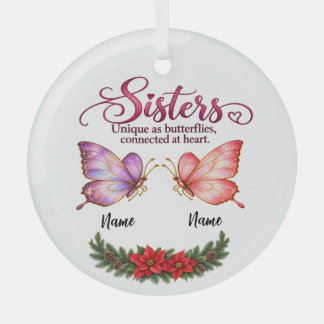Cristal Adorno de hermanas para Navidad