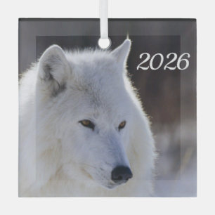 Cristal Adorno de Lobo Ártico