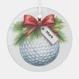 Cristal Adorno de Navidad con tema de pelota de golf