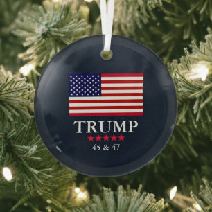 CRISTAL ADORNO DE NAVIDAD DE VIDRIO DEL PRESIDENTE DONALD 