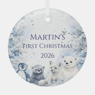 Cristal Adorno de Navidad personalizado para el primer beb