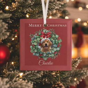 Cristal Adorno de Navidad personalizado para mascotas con