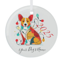 Adorno de perro divertido Corgi Navidad Caos