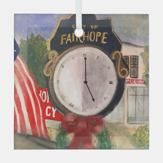 Cristal Adorno de reloj de Fairhope (Anverso)