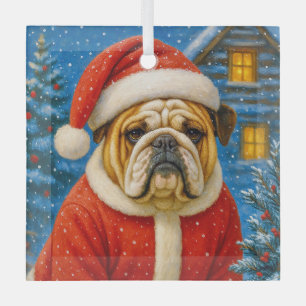 Cristal Adorno de vacaciones de Bulldog Inglés