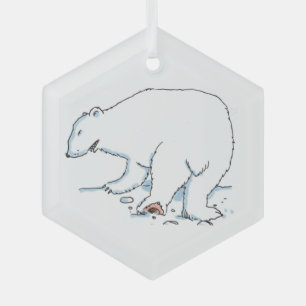 Cristal Adorno de vidrio en forma de hexágono de oso polar