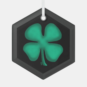 Cristal Adorno de vidrio hexagonal Black Irish