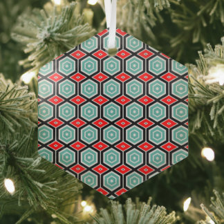 Cristal Adorno de vidrio hexagonal en panal de abeja