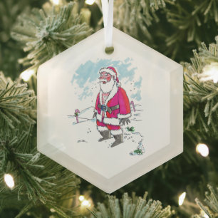 Cristal Adorno de vidrio hexagonal sin Ho-Ho-Ho