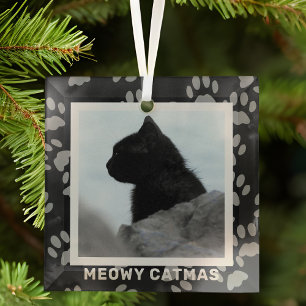 Cristal Adorno de Vidrio Mascota Meowy Catmas Foto de Gato