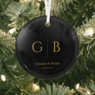 Cristal Adorno de vidrio negro elegante para boda personal