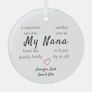 Cristal Adorno de Vidrio Personalizado Abuela