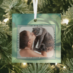 Cristal Adorno Recuerdo de Foto de Mascota de Vida de Mamá