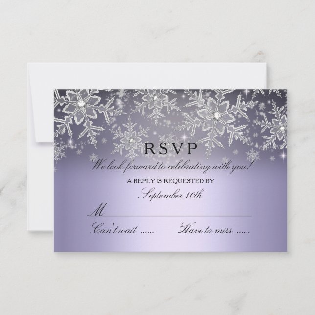Cristal de copo de nieve morado RSVP de invierno (Anverso)