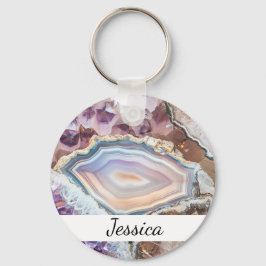 Cristal de Geoda Moderna | Llavero de Cristal