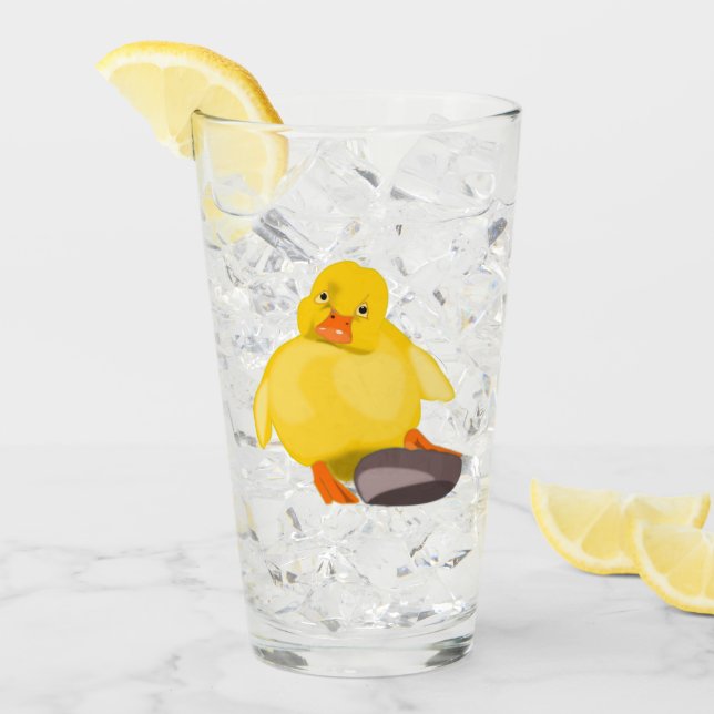 Cristal de pato amarillo lindo - Personalizable (Anverso (hielo))