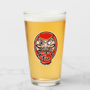 Cristal de pinta de cerveza Daruma Doll