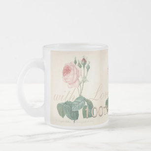 Cristal Esmerilado 100o Taza subió vintage de la celebración F del
