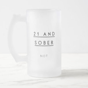 Cristal Esmerilado 21ro Taza de cerveza del cumpleaños