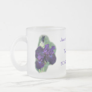 Cristal Esmerilado 50.o Taza del iris del aniversario, cambio de la