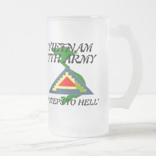 Cristal Esmerilado 7mo Taza de Vietnam del ejército