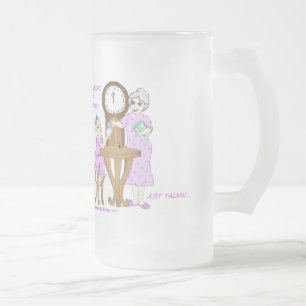 Cristal Esmerilado Abuelita americana encima de toda la taza de