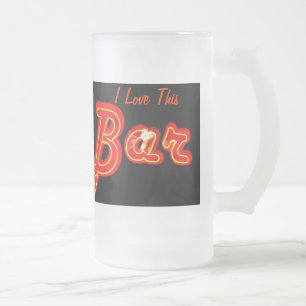 Cristal Esmerilado Amo esta taza de la barra