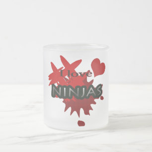 Cristal Esmerilado Amo la taza de Ninjas