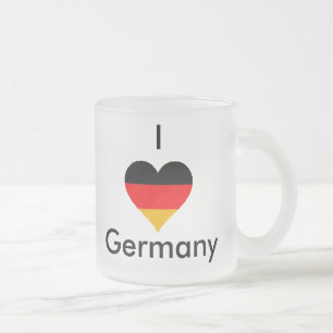 Cristal Esmerilado ¡Amo la taza del vidrio de Alemania!