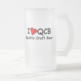 Cristal Esmerilado Amo la taza helada de QCB (cerveza del arte de la