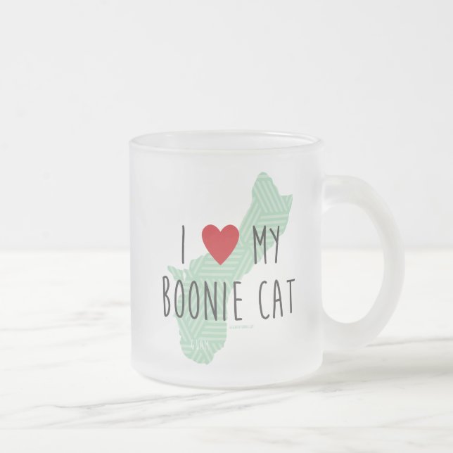 Cristal Esmerilado Amo mi taza del gato de Boonie (Derecha)