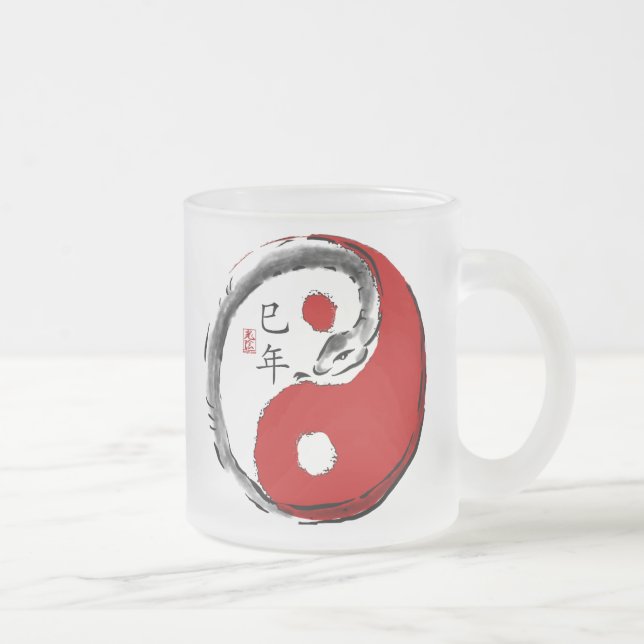 Cristal Esmerilado Año de taza helada serpiente (Derecha)