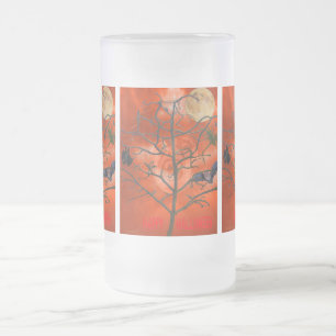 Cristal Esmerilado Árbol muerto en una taza de escarnio con cielo hel