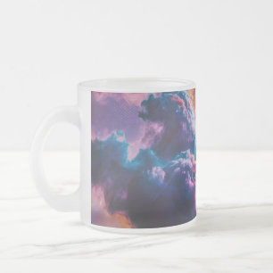 Cristal Esmerilado Arte de nebulosa espacial abstracta - Taza colorid
