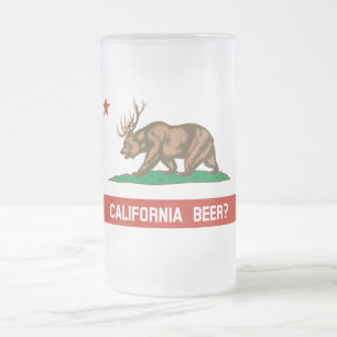Cristal Esmerilado ¿Cerveza de California? Taza de cerveza helada
