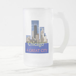 Cristal Esmerilado CHICAGO una gran taza de la ciudad