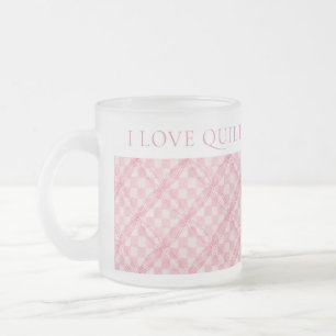 Cristal Esmerilado COLCHA DE VERIFICACIÓN ROSA Taza de Vidrio Helado