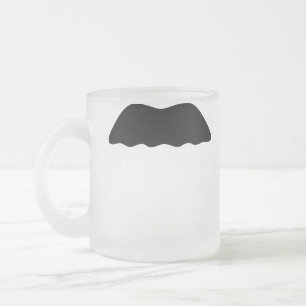 Cristal Esmerilado Crezca una cara del bigote de la taza de café del