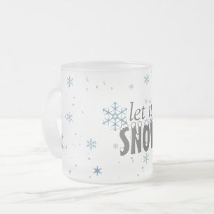 Cristal Esmerilado Dejáis le nevar taza del copo de nieve