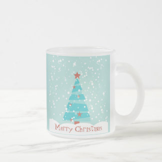 Cristal Esmerilado "Déjelo nevar" taza de café de las Felices Navidad