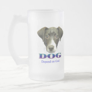 Cristal Esmerilado Dependa de la taza helada dios