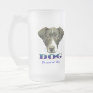 Cristal Esmerilado Dependa de la taza helada dios