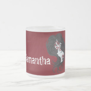 Cristal Esmerilado Día del tatuaje de la taza de café de vidrio escar