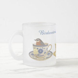 Cristal Esmerilado Diseño de taza de té para observadores de aves La 